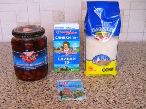 Вишнево-сливочное желе. Ингредиенты