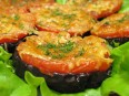 Baked eggplants with tomatoes and cheese