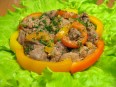 Fried chicken liver with onion and sweet...