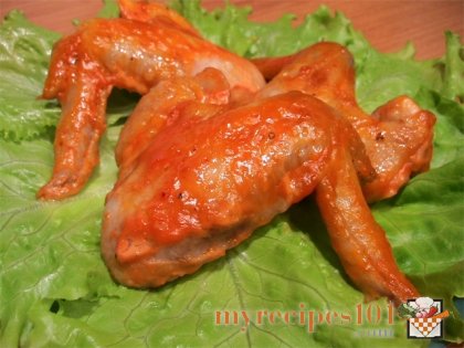 Chicken wings fried in rose sauce