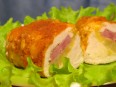 Chicken filet stuffed with cheese, ham...