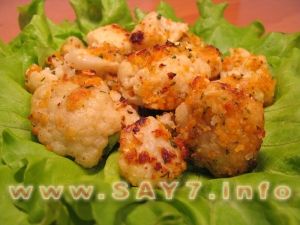 Cauliflower fried in breadcrumbs