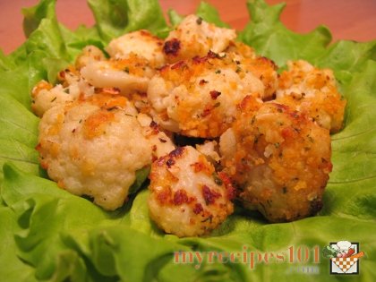 Cauliflower fried in breadcrumbs