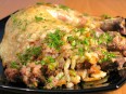 Chicken, stuffed with liver and rice