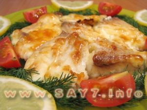 Fish stew under mayonnaise