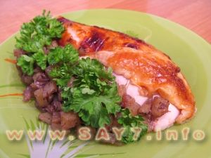 Chicken stuffed with potatoes