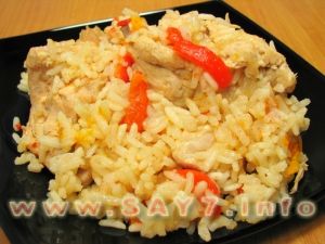 Chicken stew with rice and vegetables