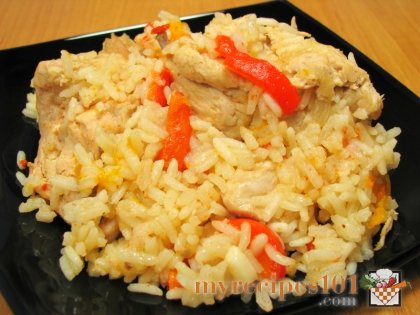 Chicken stew with rice and vegetables