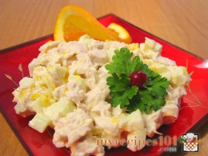 Chicken filet and orange salad