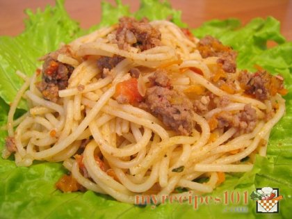 Fried Spaghetti with ground meat