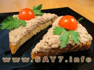 Sandwiches with chicken liver paste