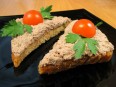 Sandwiches with chicken liver paste