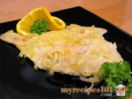 Fried Flounder with oranges