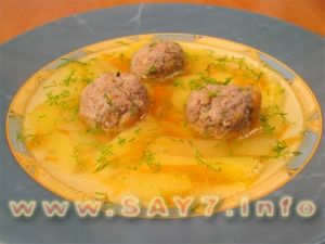 Potato soup with meatballs