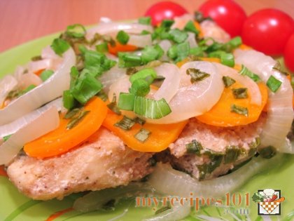 Fish Stew with vegetables in the foil