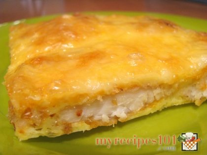 Fish with cheese soufflé