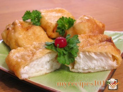 Fried fish in breading