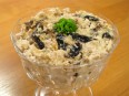 Salad with chicken filet, dried plums...