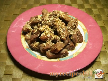 Meat with sesame