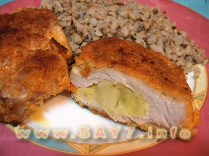 Кармашки из свинины с ананасами