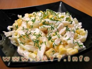 Squid and corn salad