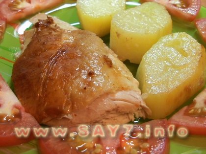 Курица с картофелем, запеченные в рукаве