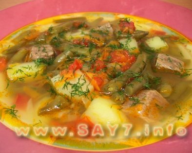 Суп с картофелем и стручковой фасолью
