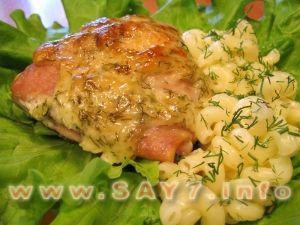 Baked chicken thighs with cheese