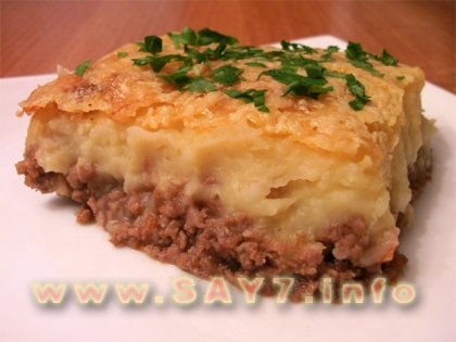 Запеканка с фаршем и картофелем