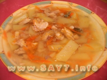 Суп с рыбными консервами
