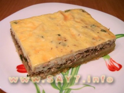 Пирог с консервированной рыбой