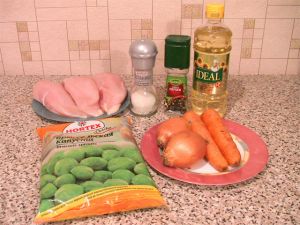 Куриное филе, жаренное с брюссельской капустой. Ингредиенты