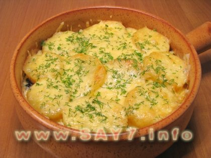 Запеканка с грибами и картофелем