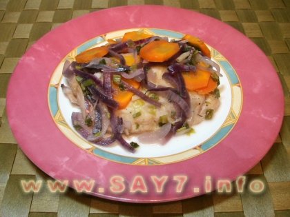 Рыба, тушенная с овощами в фольге