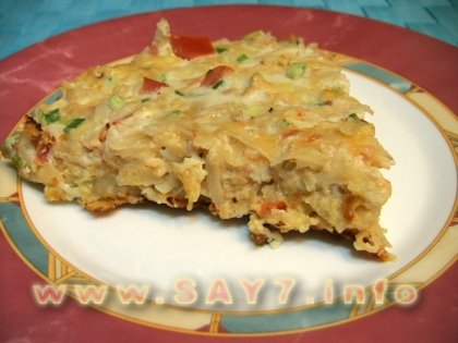 Омлет с помидорами и картофелем